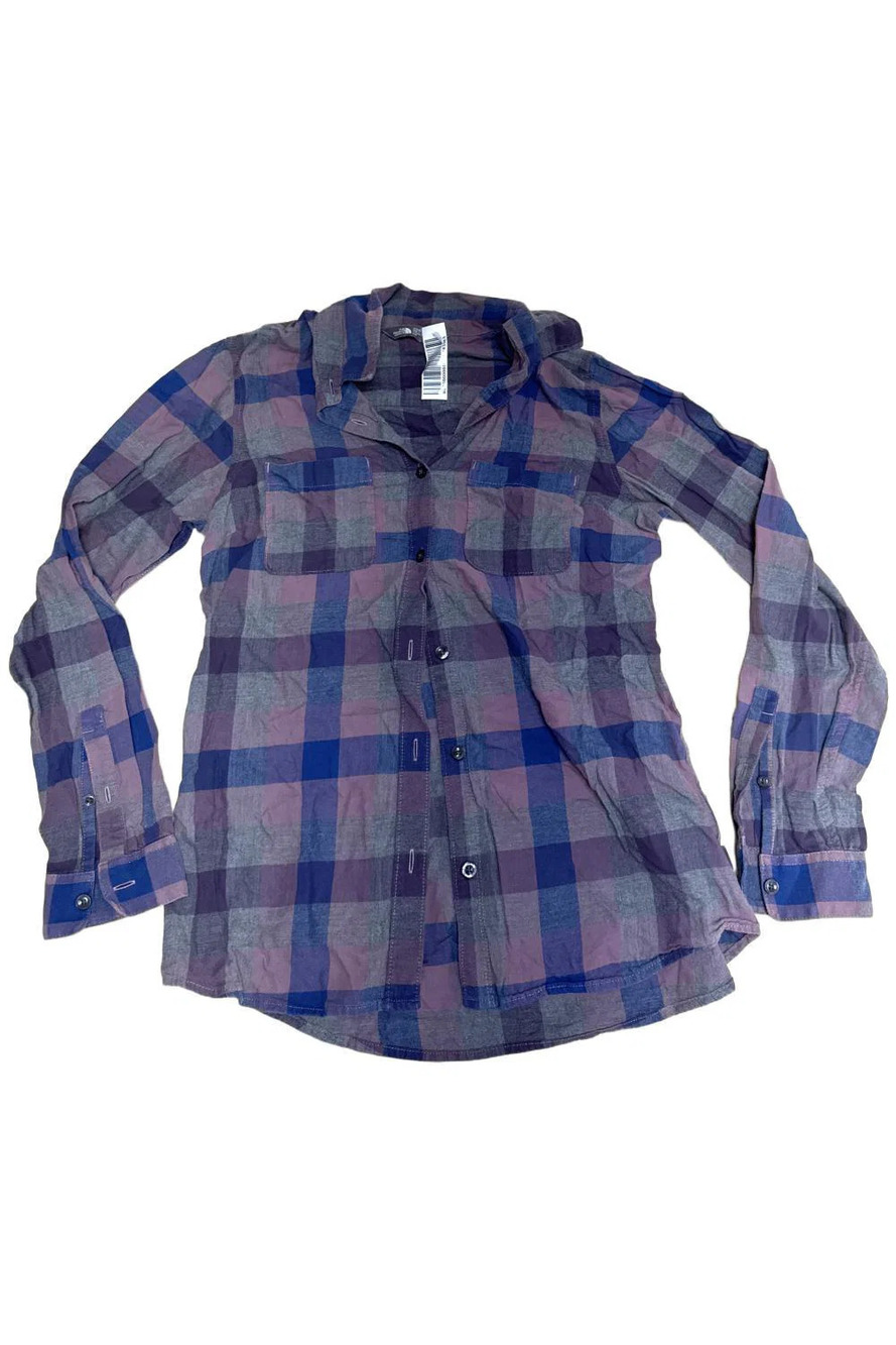 The North Face Women's Trail Ready Button-Up Shirt Blue Plaid - Regular